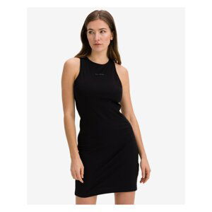 Black Women's Short Dress Calvin Klein Jeans Logo Trim - Women