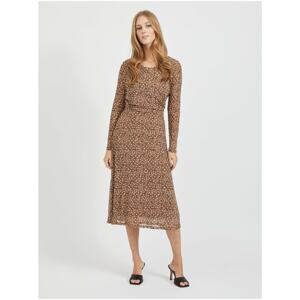 Brown Women Patterned Midi Dress VILA Gorgeous - Women