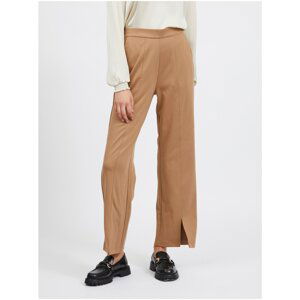 Light brown women's wide trousers VILA Amerone - Ladies