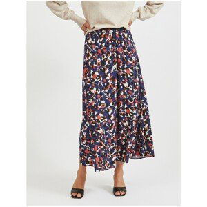 Red-blue women's long patterned skirt VILA Lana - Women