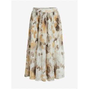 Cream Floral Pleated Midisucca VILA Jamin - Women