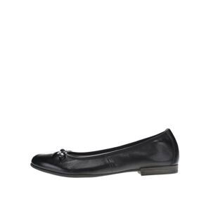 Black Leather Ballerina Tamaris - Women