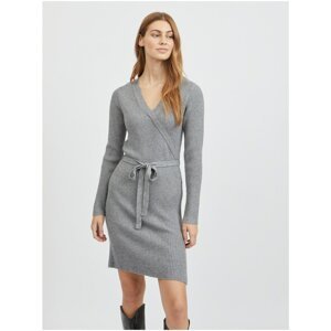 Light Grey Women's Ribbed Sweater Dress VILA Ril - Women