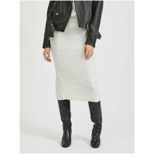 Light Grey Women's Sweater Sheath Skirt VILA Melia - Women