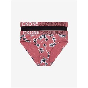 Set of two girls' panties in black and pink Calvin Klein - unisex