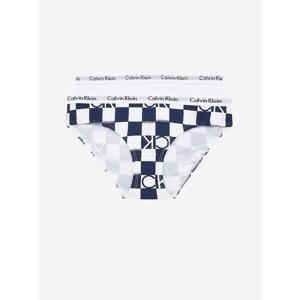 Set of two girls' panties in white and blue Calvin Klein - unisex