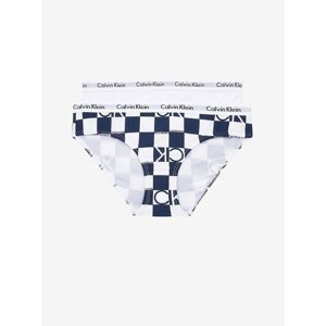 Set of two girls' panties in white and blue Calvin Klein - unisex