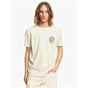 White Men's T-Shirt with Quiksilver Mountain View Print - Men's