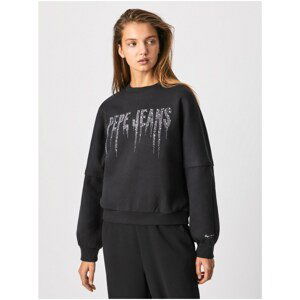 Black Women's Sweatshirt with Decorative Details Pepe Jeans Debbie - Women