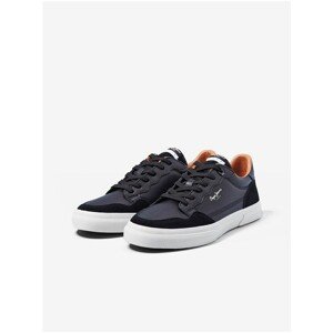 Black Men's Sneakers with Leather Details Pepe Jeans Kenton - Mens