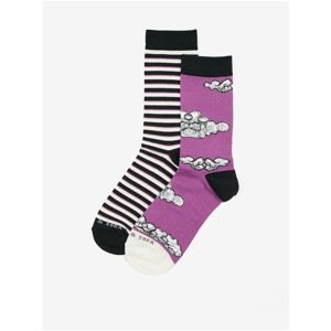 Scotch & Soda Set of two pairs of unisex socks in white-black and purple Scotch - unisex