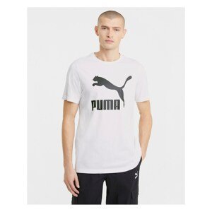 White Men's T-Shirt Puma Classics Logo - Men's
