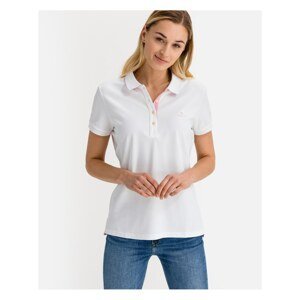 White Women's T-Shirt Polo GANT Contrast Collar - Women