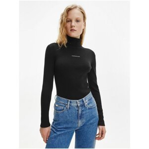 Black Women's Ribbed Turtleneck with Wool and Cashmere Calvin Klein - Women
