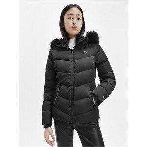 Black Women's Quilted Winter Jacket with Hood Calvin Klein - Women