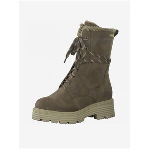 Dark brown winter boots in suede Tamaris - Women
