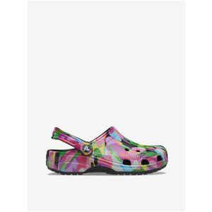 Pink-Green-Black Unisex Slippers Crocs Classic Bubble Block Clo - Unisex