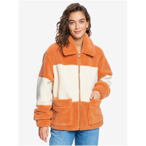 White-Orange Striped Jacket Roxy - Women