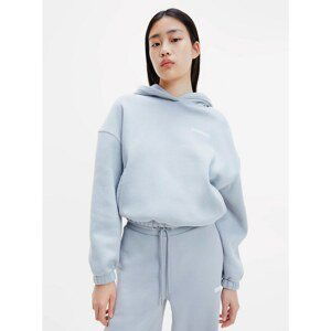 Calvin Klein Light Blue Womens Hoodie Micro Flock Hoodie Calvin Klei - Ladies