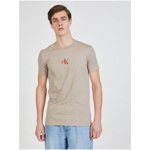 Beige Men's T-Shirt Calvin Klein New Iconic - Men