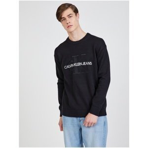 Black Mens Sweater Embroidery Calvin Klein Jeans - Men