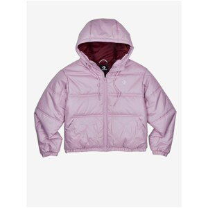 Light Purple Women's Quilted Winter Jacket with Converse Embroide Hood - Women