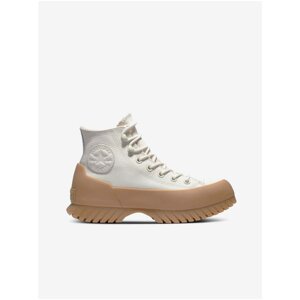 Beige-White Unisex Ankle Leather Sneakers Converse Chuck Taylor - Unisex