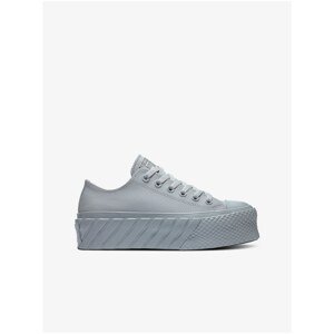 Light Grey Unisex Sneakers on Converse Platform Chuck Taylor All - Unisex