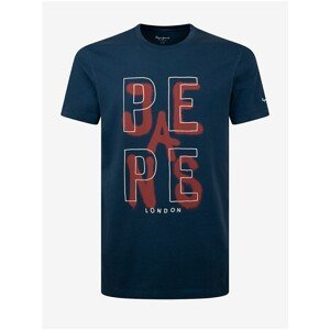Dark blue men's T-shirt with print Pepe Jeans Reidar - Men's