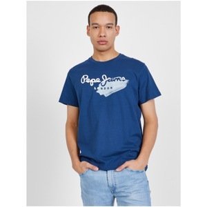 Dark blue men's T-shirt with print Pepe Jeans Terry - Men