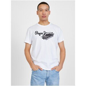 Black-and-white Men's T-Shirt Pepe Jeans Terry - Men
