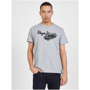 Grey Men's T-Shirt with Print Pepe Jeans Terry - Men's