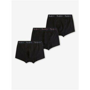 Set of three men's boxers in black Pepe Jeans Gunar - Men's