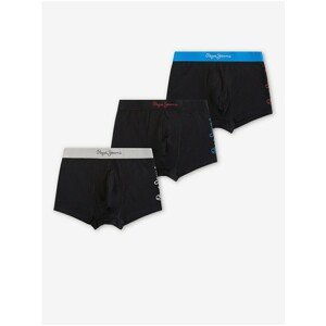 Set of three men's boxers in black with Pepe Jeans Martial inscription - Mens