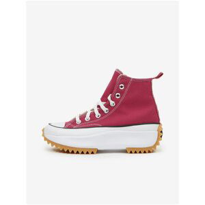 Dark Pink Ankle Sneakers on Converse Platform - Unisex