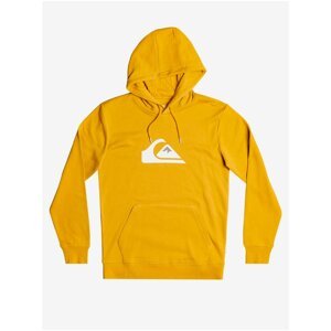 Yellow Men's Sweatshirt with Print Quiksilver Big Logo Hood - Men's