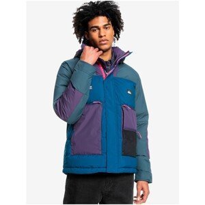 Purple-Blue Men's Winter Jacket with Detachable Hood Quiksilver Nomad - Men