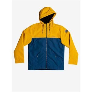 Blue-Yellow Men's Lightweight Jacket with Hood Quiksilver Waiting Perio - Men