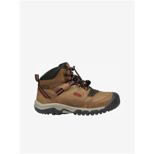 Brown Kids Leather Waterproof Ankle Boots Keen Ridge Flex - Unisex