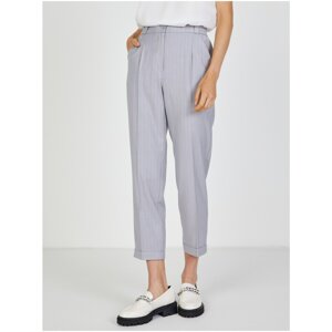 Light Grey Women's Striped Shortened Trousers TALLY WEiJL - Women