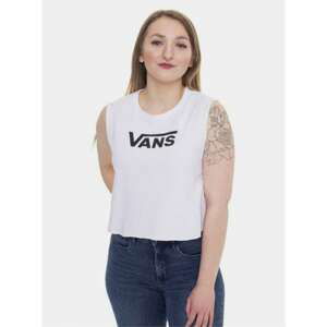 White Women's Tank Top with VANS Print - Women