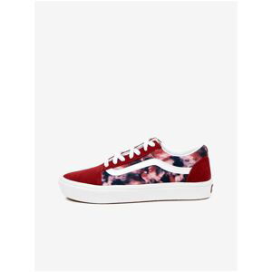 Red Women's Suede Pattern Sneakers VANS Old Skool - Women