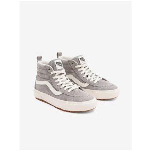 Gray suede sneakers on the VANS platform - Women