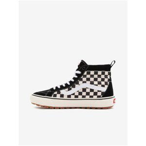 White-Black Men's Suede Patterned Ankle Boots VANS Sk8-Hi - Men