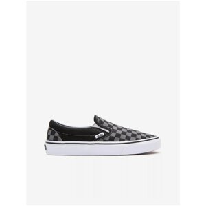 Grey-Black Men's Plaid Slip on Sneakers VANS Classic - Men