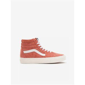 White-Coral Women Suede Ankle Boots VANS SK8-Hi - Women