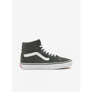 White-Grey Women Suede Ankle Boots VANS SK8-Hi - Women