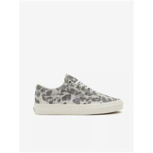 Grey Women's Suede Shoes with Animal Pattern VANS Old Skool - Women