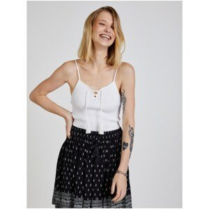 White Women's Ribbed Tank Top with Tie TALLY WEiJL - Women