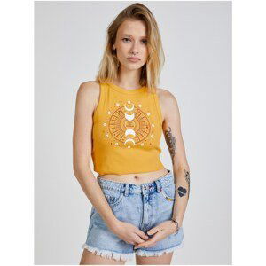 Yellow Women Patterned Cropped Tank Top TALLY WEiJL - Women